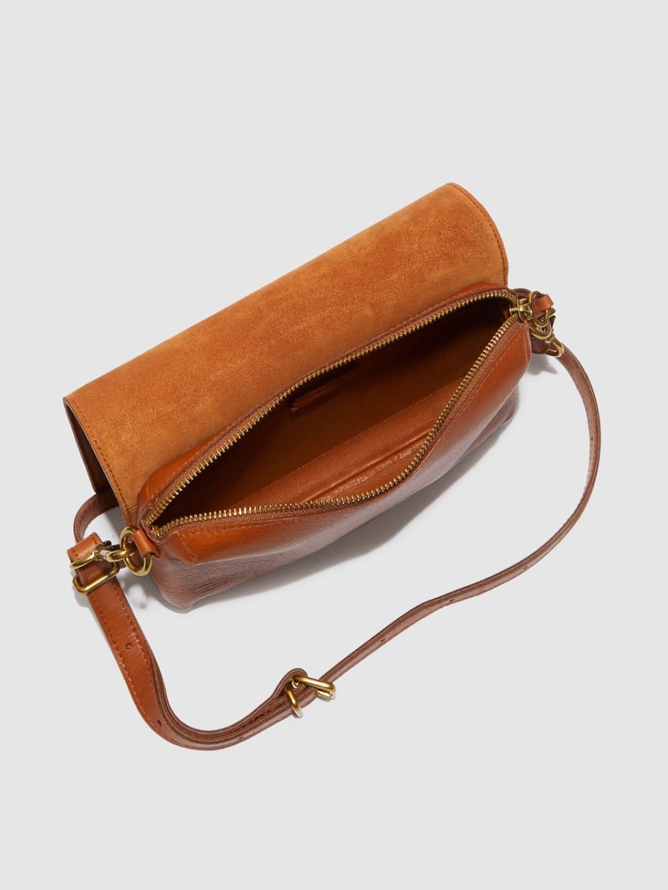 madewell leather flap convertible crossbody bolsa