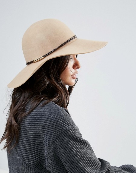 ONLY: Only - Übergroßer Fedora-Hut aus Wolle - Beige