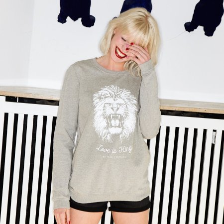 Oh Yeah! Clothing: Lion Sweater Grey