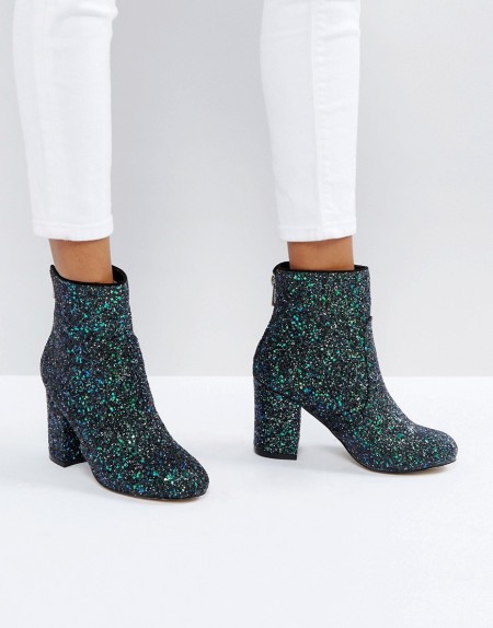 New Look - Cosmic Glitter - Glitzer Ankle-Boots mit Absatz - Mehrfarbig