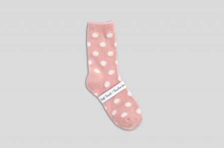 Banzak: Soft-Touch Winterwollsocken „pink-gepunktet“