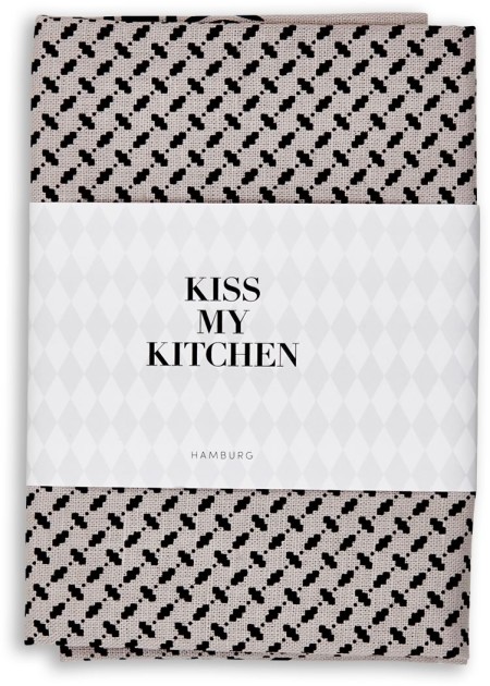 Kiss My Kitchen Geschirrtuch Pali Grau-Schwarz