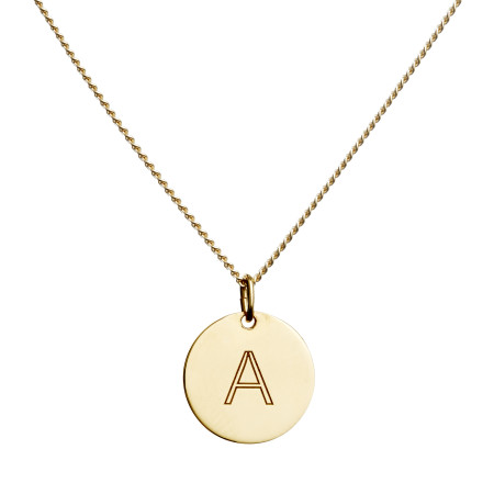 blue billie: Letter Pendant Gold Plated Necklace A-Z