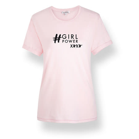 initielle T-Shirt #girlpower xoxo rosa