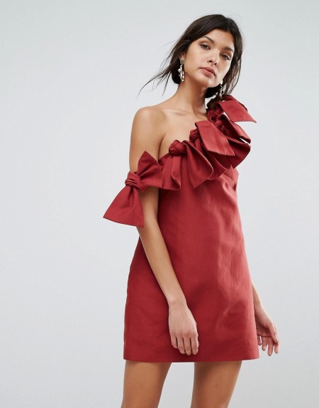 C/meo Collective: C/Meo Collective - Sweet Devotion - Kleid mit One-Shoulder-Träger - Rot