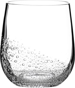 Dricksglas i munblåst klarglas med bubblor, Ø9,4XH10,2cm