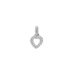 Letter Pendant with diamonds Heart, 18 karat vitguld, 0.032 ct diamant