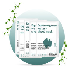 E NATURE Squeeze Green Watery Sheet Mask 5-pack